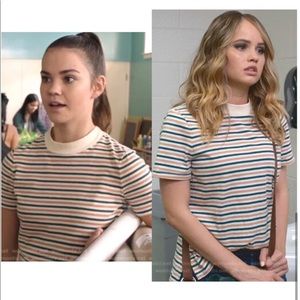 Madewell Retro Tee in Stripe Green and Cream